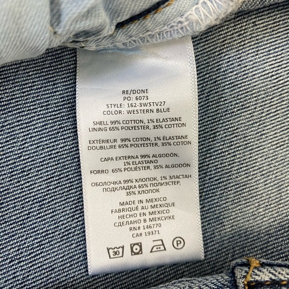 Re/Done 70s Stove Pipe Jeans NEW - Picture 12 of 15